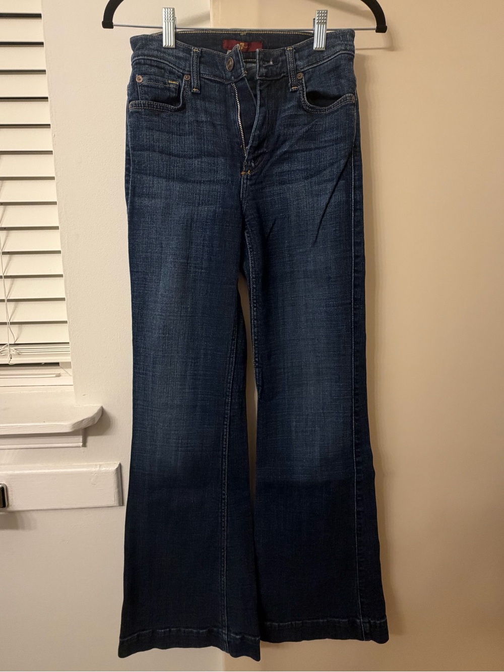 7 FOR ALL MANKIND Dark Blue Wide-Leg Jeans